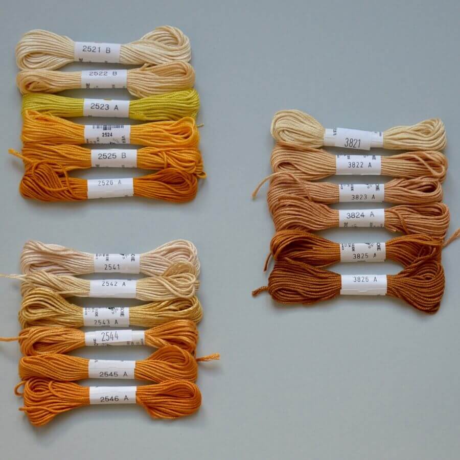 Soie d'Alger, Universal silk embroidery thread, yellow warm